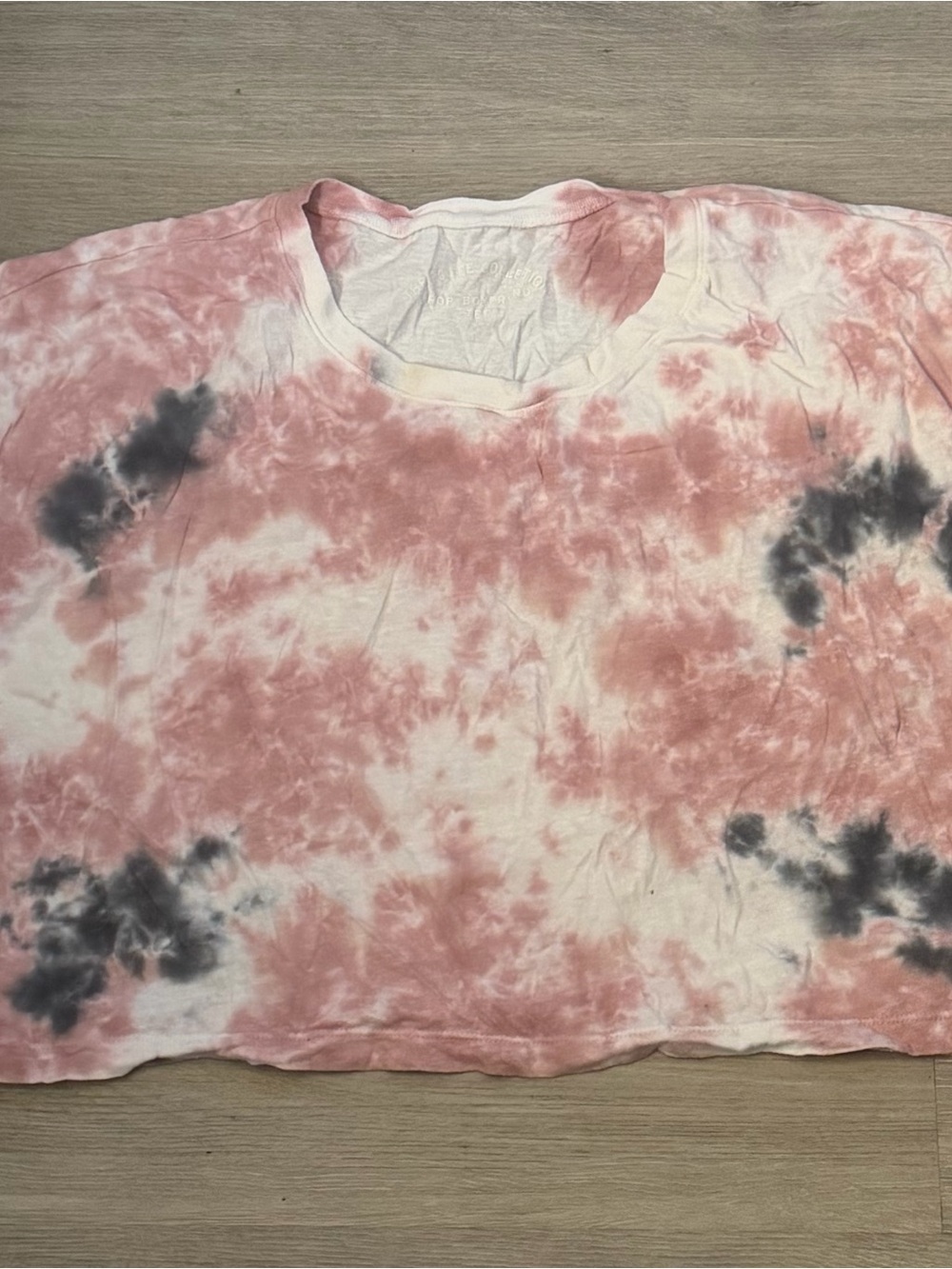 & Other Stories Pink and Charcoal Tie-Dye Short Sleeve Tee